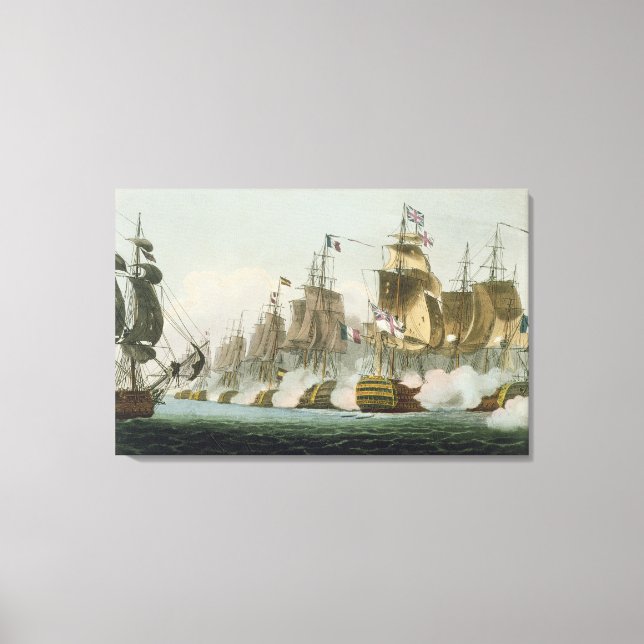 The Battle of Trafalgar, 21st October 1805, engrav Canvas Print (Front)