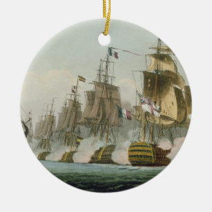 The Battle of Trafalgar, 21st October 1805, engrav Ceramic Tree Decoration