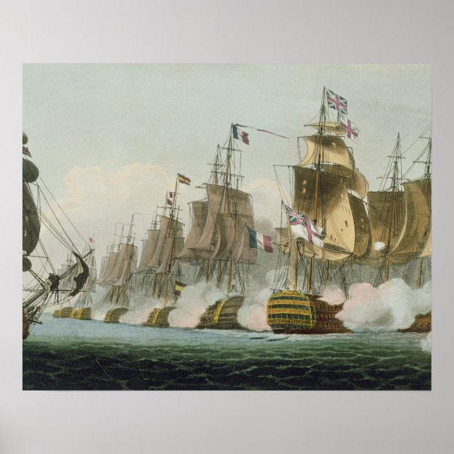 The Battle of Trafalgar, 21st October 1805, engrav Poster (Front)