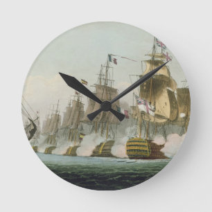 The Battle of Trafalgar, 21st October 1805, engrav Round Clock