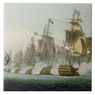 The Battle of Trafalgar, 21st October 1805, engrav Tile