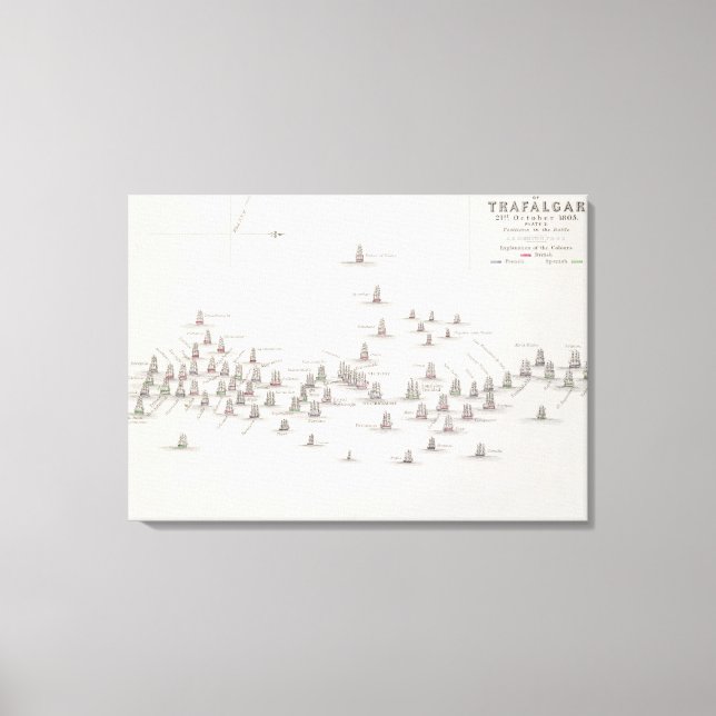 The Battle of Trafalgar, 21st October 1805, Positi Canvas Print (Front)