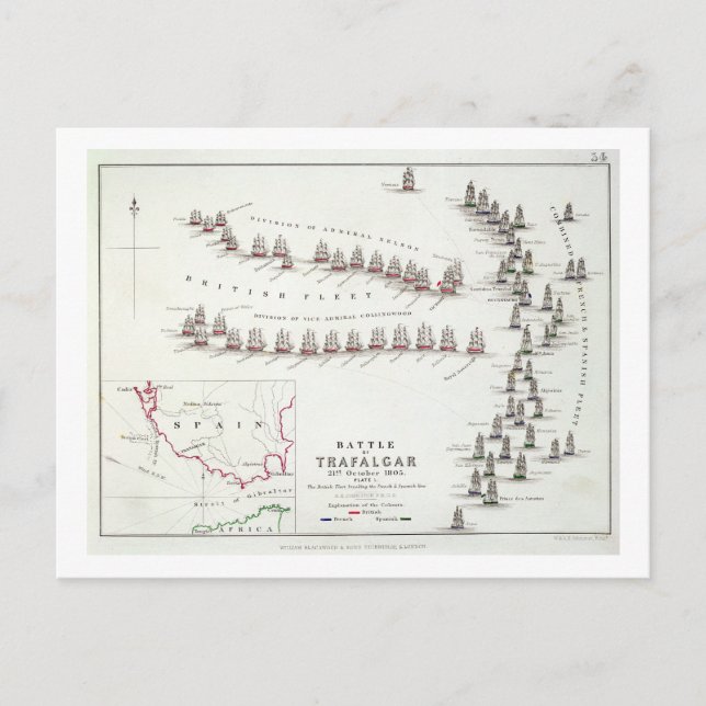 The Battle of Trafalgar, 21st October 1805, The Br Postcard (Front)