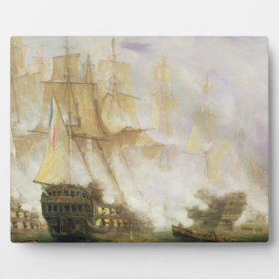 The Battle of Trafalgar, c.1841 (oil on canvas) Plaque