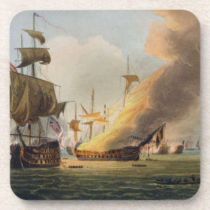 The Battle of Trafalgar, October 21st 1805, engrav Coaster