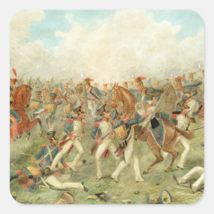 The Battle of Vitoria, June 21st 1813 (w/c on pape Square Sticker