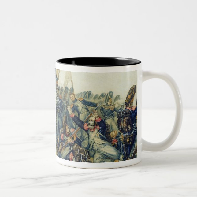 The Battle of Waterloo in 1815, 1831 Two-Tone Coffee Mug (Right)