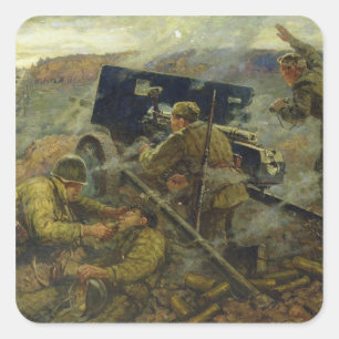 The Battle of Yelnya near Moscow in 1941 Square Sticker