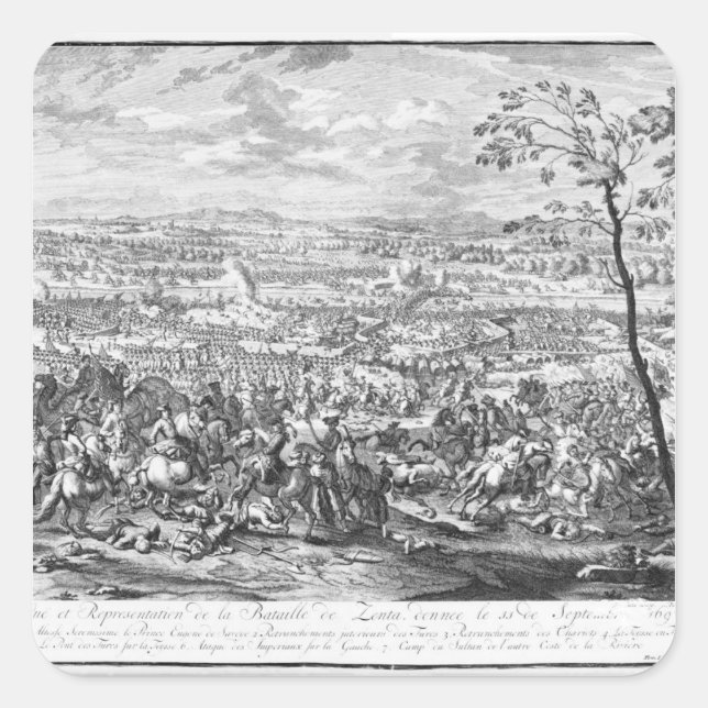 The Battle of Zenta, 1697 Square Sticker (Front)