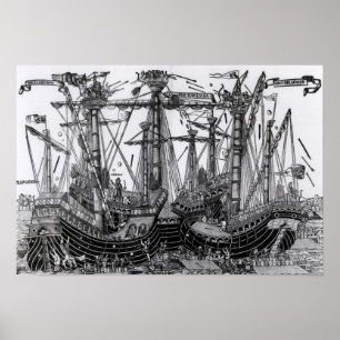 The Battle of Zonchio in 1499 Poster