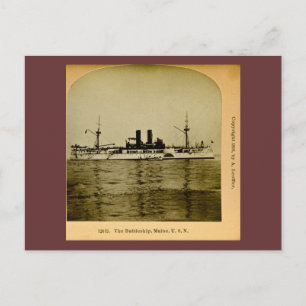 The Battleship Maine Vintage Stereoview Postcard