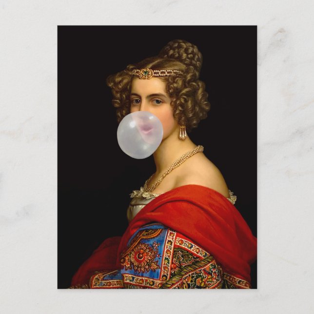 The Bavarian Beauty and the Bubble Gum	 Postcard (Front)