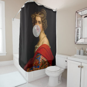 The Bavarian Beauty and the Bubble Gum	 Shower Curtain