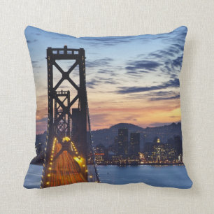 The Bay Bridge from Treasure Island Cushion