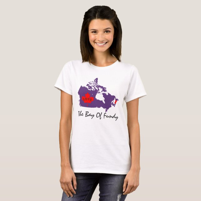 The Bay of Fundy Nova Scotia love canada pin it T-Shirt (Front Full)