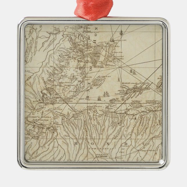 The Bay of Honduras Metal Tree Decoration (Front)