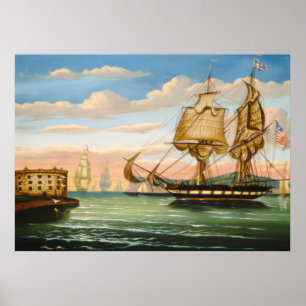 The Bay of New York at Sunset By Thomas Chambers Poster