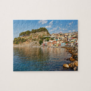 The bay with the colorful houses of Parga, Greece Jigsaw Puzzle