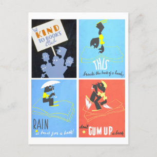 The "Be Kind to Books Club" Poster Series Postcard