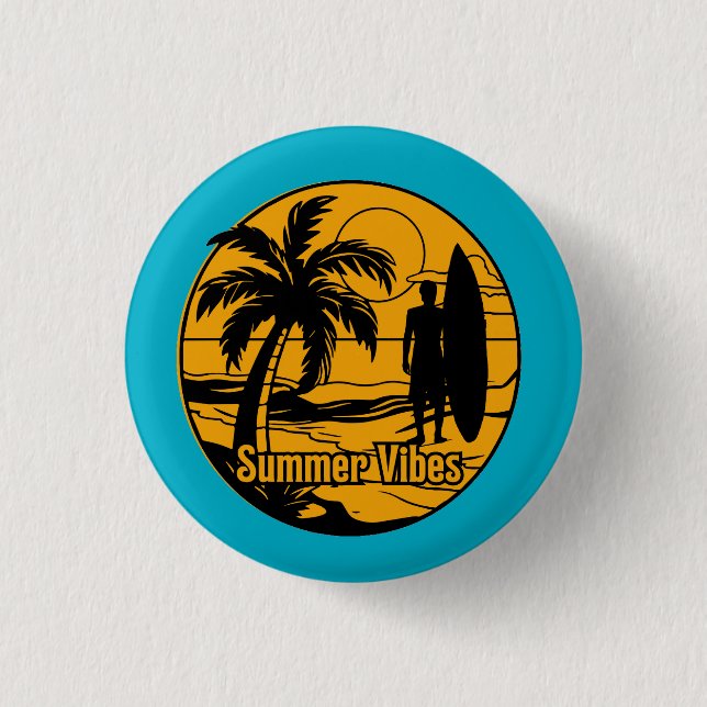 the beach 3 cm round badge (Front)