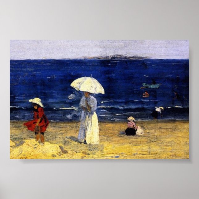  The Beach at Dinard , Clarence Gagnon  Poster (Front)