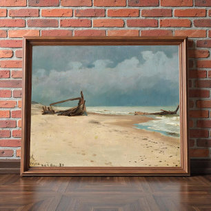 The beach at Højen by P.S. Krøyer, Art Poster