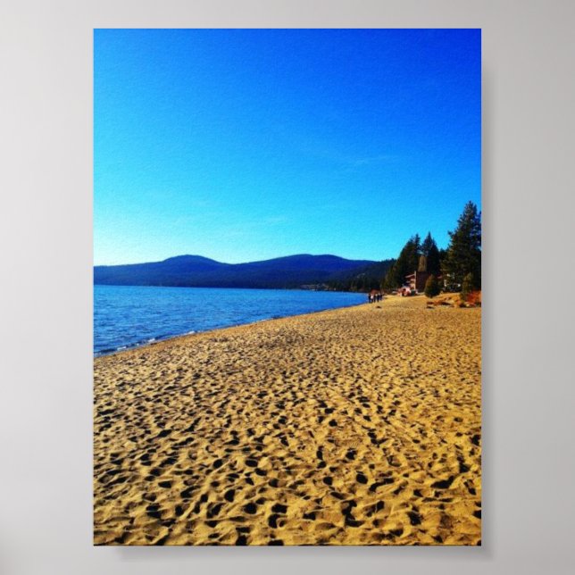 The beach at Lake Tahoe Poster (Front)