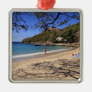 The beach at Pigeon Island National Park Metal Tree Decoration