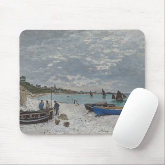 The Beach at Sainte-Adresse by Claude Monet Mouse Mat