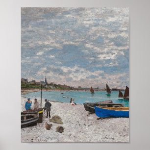 The Beach at Sainte-Adresse by Claude Monet Poster