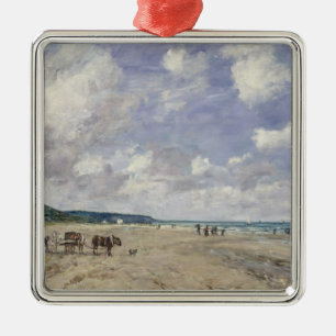 The Beach at Tourgeville, 1893 Metal Tree Decoration