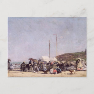 The Beach at Trouville, 1864 Postcard