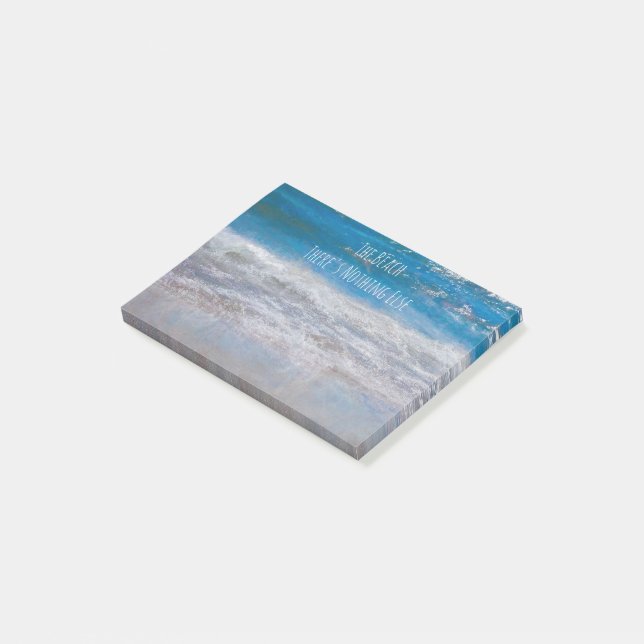 The Beach Blue White Tropical Coastal Ocean Waves Post-it Notes (Angled)