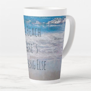 The Beach Blue White Tropical Ocean Waves Coastal Latte Mug