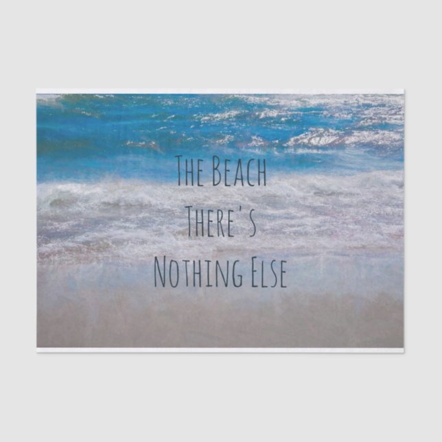 The Beach Blue White Tropical Ocean Waves Coastal Tissue Paper (Front)