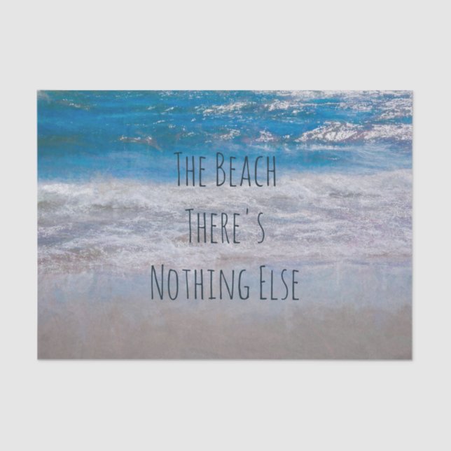 The Beach Blue White Tropical Ocean Waves Coastal Tissue Paper (Front)
