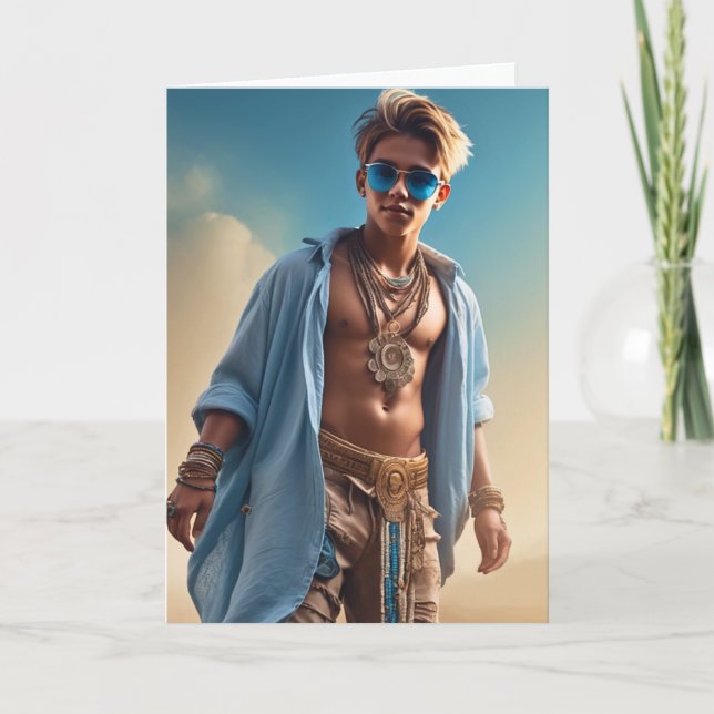 The Beach Boy Greetings Card (Front)