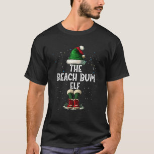 The Beach Bum Elf Matching Family Christmas Elf Sq T-Shirt