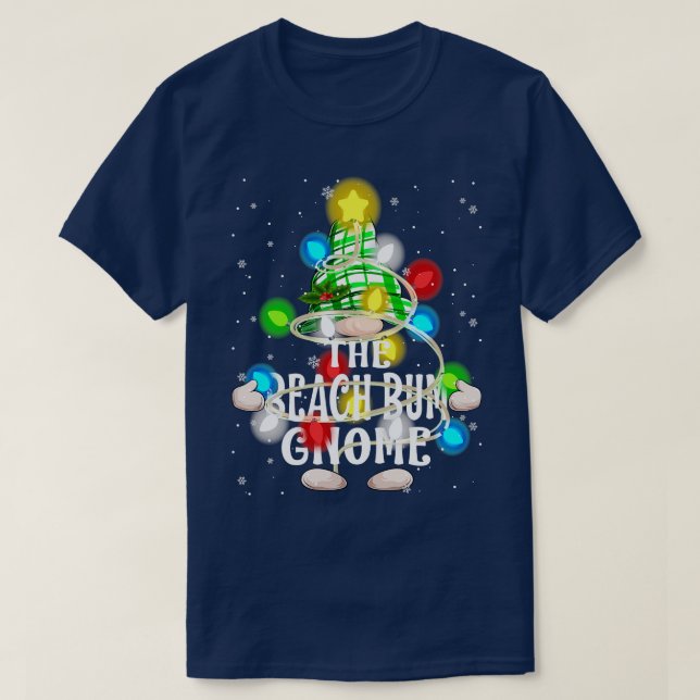 The Beach Bum Gnome Christmas Matching Family Shir T-Shirt (Design Front)