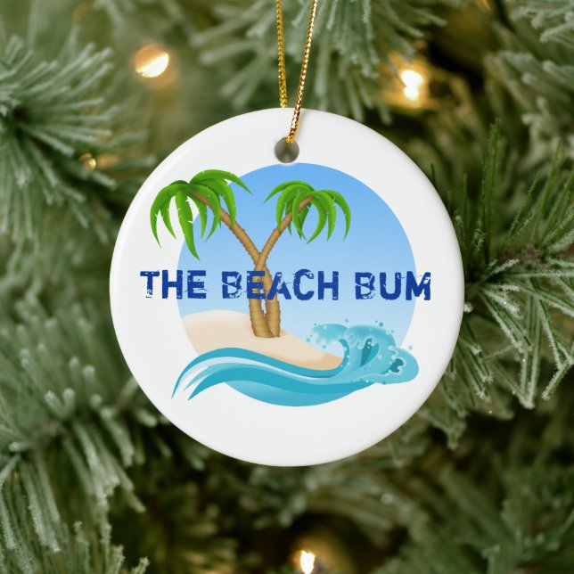 The Beach Bum Personalised Tropical Christmas Ceramic Tree Decoration (Tree)
