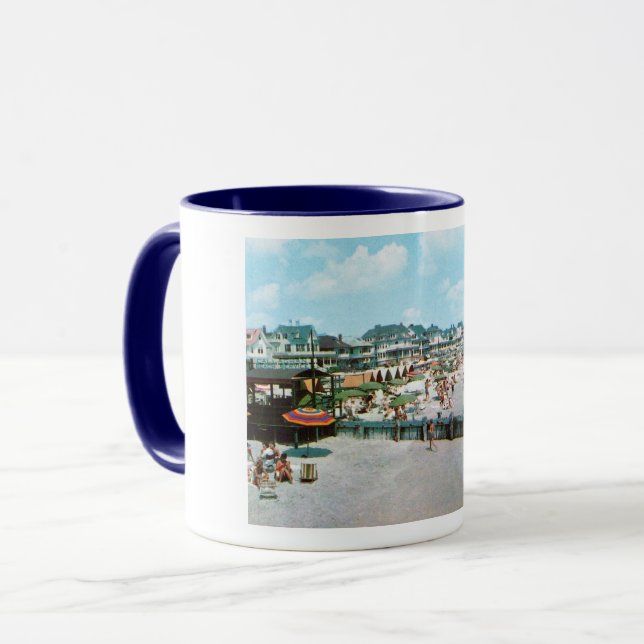 The Beach, Cape May NJ, Vintage Mug (Front Left)