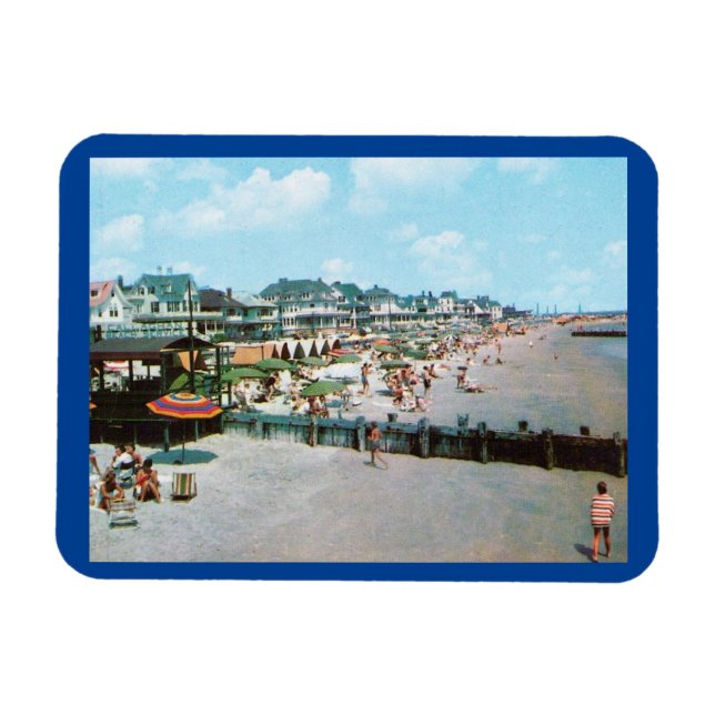 The Beach, Cape May NJ, Vintage Postcard Magnet (Horizontal)