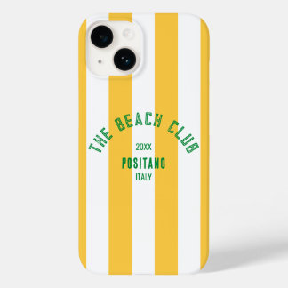 The Beach Club Crest Yellow Cabana Stripe Case-Mate iPhone 14 Case