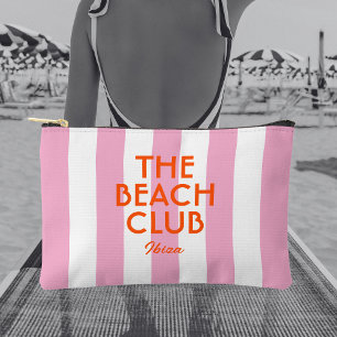 The Beach Club Ibiza Pink Cabana Stripe Accessory Pouch