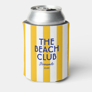 The Beach Club Sorrento Yellow Cabana Stripe Can Cooler