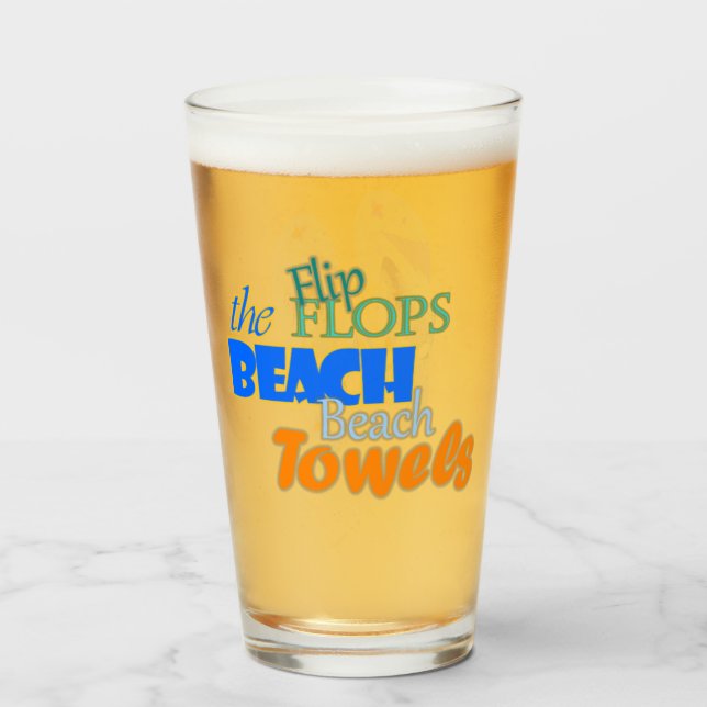 The Beach Flip Flops Towels Summer Graphics Glass (Back Filled)