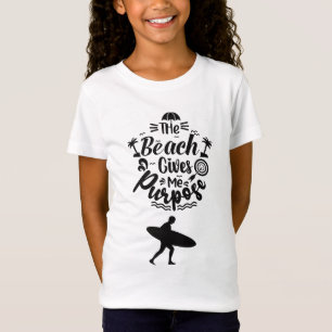 The Beach Gives Me Purpose Minimalist Surfing T-Shirt