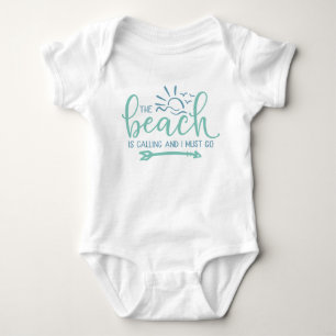 The Beach Is Calling And I Must Go Sunshine Waves Baby Bodysuit