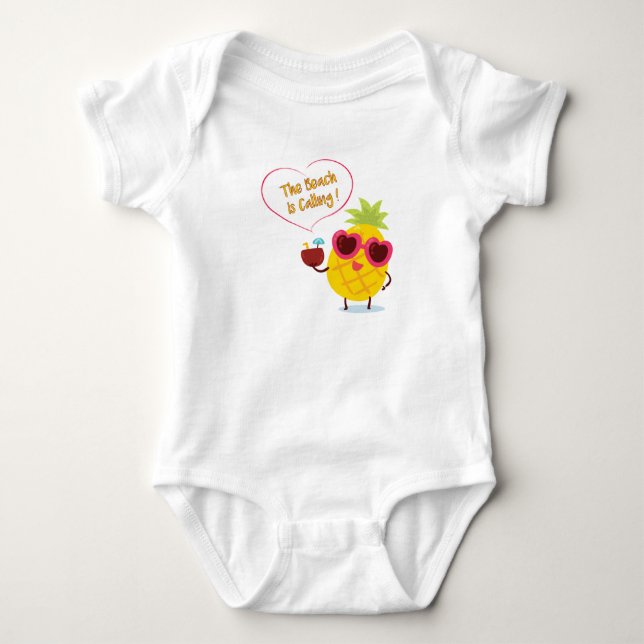 The Beach Is Calling Baby Bodysuit (Front)