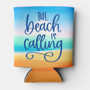 The Beach is Calling Custom Stylish Seascape Art Can Cooler